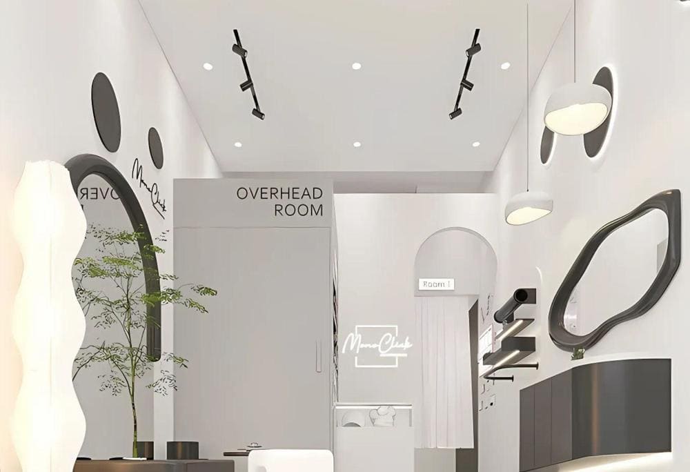 Không gian photobooth hiện đại với hai tông màu đen và trắng chủ đạo tại MonoClick, mang đến vẻ đẹp tối giản nhưng đầy cuốn hút (Nguồn: MonoClick - Photobooth)